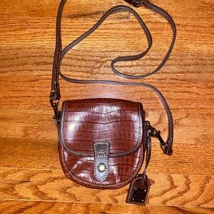 Dooney & Bourke Croc-Embossed Brown Crossbody Bag